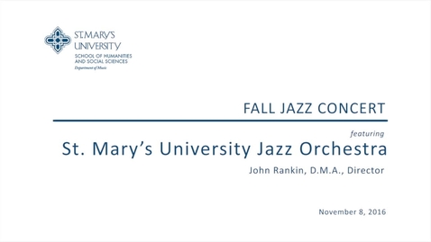 Thumbnail for Fall Jazz Concert--November 8, 2016