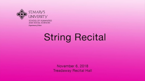 Thumbnail for entry String Recital -- November 6, 2018