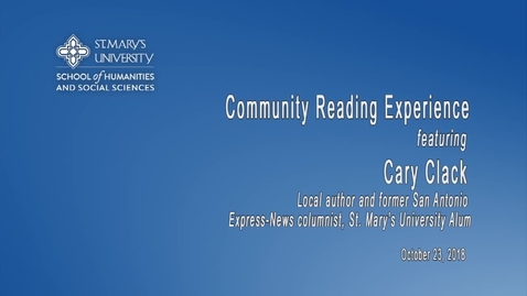 Thumbnail for Community Reading Experience - Cary Clack