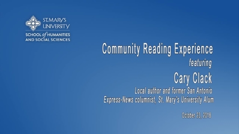 Thumbnail for entry Community Reading Experience - Cary Clack