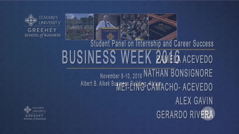 Thumbnail for entry 2016 Business Week:  Student Panel on Internship and Career Success