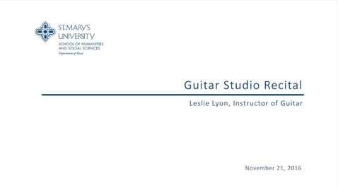 Thumbnail for entry Guitar Studio Recital--November 21, 2016