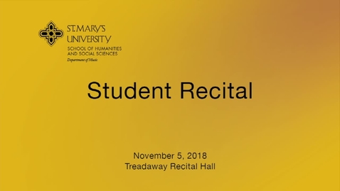 Thumbnail for entry Student Recital -- November 5,  2018