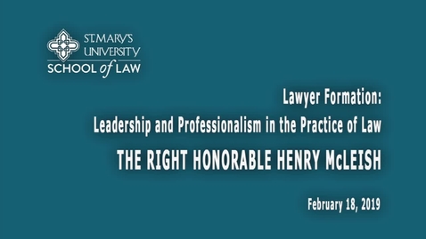 Thumbnail for The Right Honorable HENRY McLEISH-February 18, 2019