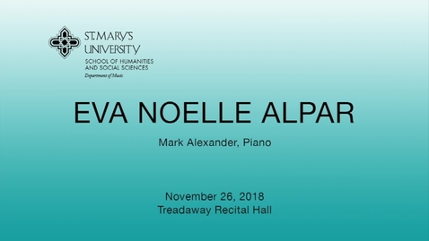 Thumbnail for entry Eva Noelle Alpar - November 26, 2018