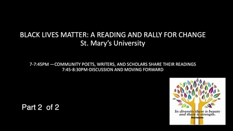 Thumbnail for entry Black Lives Matter: A Reading and Rally for Change -June 15, 2020 / Part 2 of 2