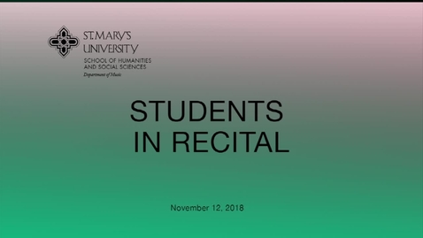 Thumbnail for entry Students in Recital -  November 12, 2018