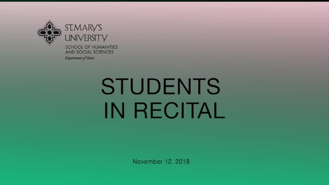 Thumbnail for Students in Recital -  November 12, 2018