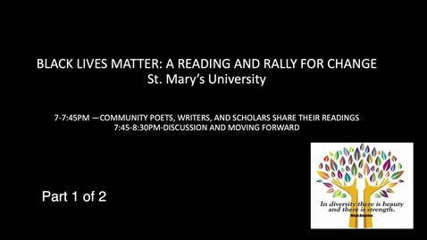 Thumbnail for Black Lives Matter: A Reading and Rally for Change -June 15, 2020 / Part 1 of 2