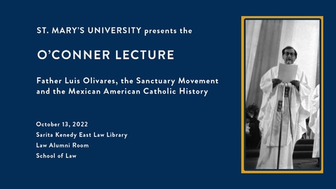 Thumbnail for The O'Connor Lecture --October 13, 2022