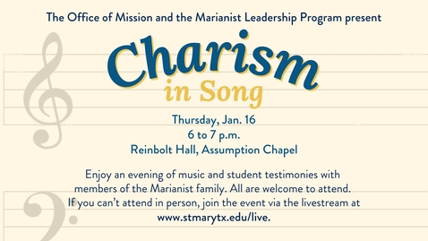 Thumbnail for Charism in Song: An Evening of Song and Witness to the Marianist Charism January 2025