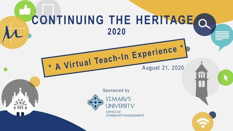 Thumbnail for entry 2020 Continuing the Heritage --Aug 21, 2020 /Session #3 - Christopher  Cantu