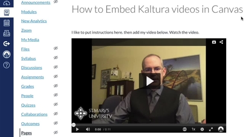 Thumbnail for entry Embed Kaltura Video