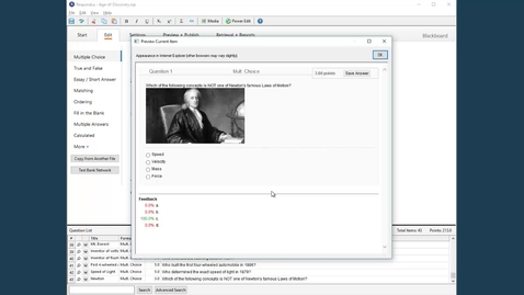 Thumbnail for entry Creating and Formatting Questions in Respondus 4.0