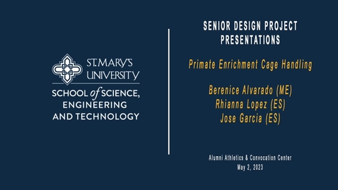 Thumbnail for 2023 Engineering Senior Design Project Presentations / May 2, 2023  / 5. Primate Enrichment Cage Handling