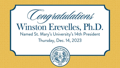 Thumbnail for entry Congratulations Winston Erevelles, Ph.D. • December 14, 2023