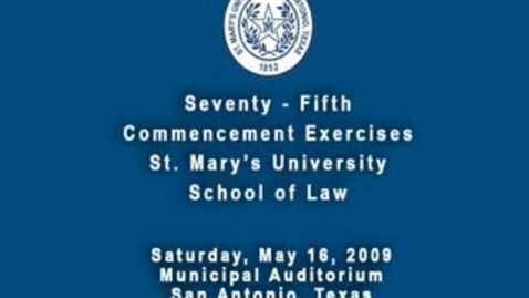 Thumbnail for entry Part 1 - Law School Graduation Spring 2009.m4v