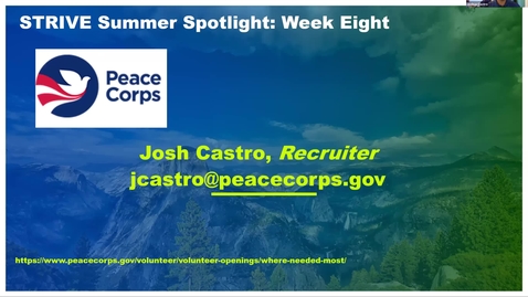 Thumbnail for entry Peace Corps - STRIVE Summer Spotlight