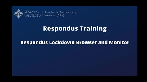 Thumbnail for Respondus Lockdown Browser  and Monitor