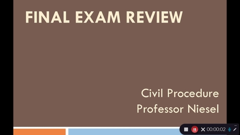 Thumbnail for entry Civil Procedure Final Review