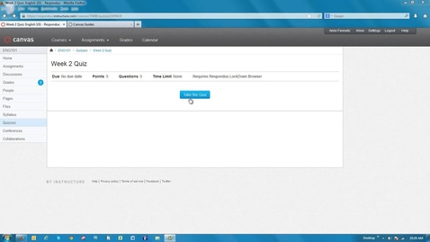 Thumbnail for entry Taking a Quiz using LockDown Browser for Canvas