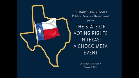 Thumbnail for entry The State of Voting Rights in Texas --October 5, 2021