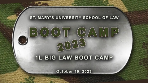 Thumbnail for entry 1L Big Law Boot Camp 2023 •  October 19, 2023