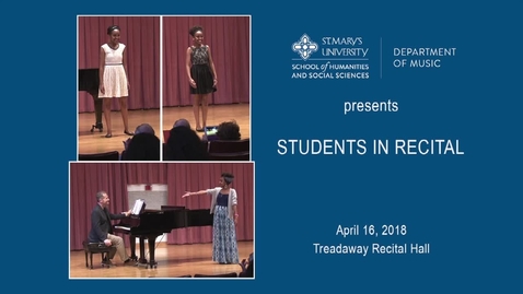 Thumbnail for Students in  Recital--- April 16, 2018
