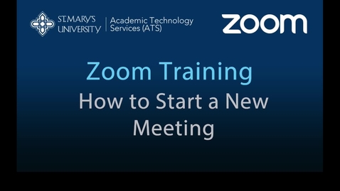 Thumbnail for Zoom — How to Start a New Meeting