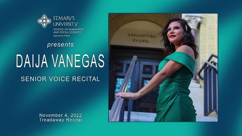 Thumbnail for entry Daija Vanegas / Senior Voice Recital / November 4, 2022
