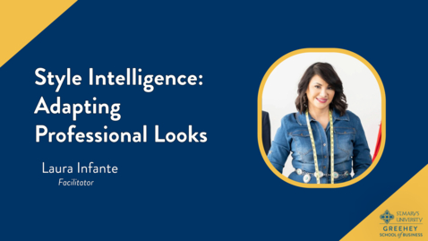 Thumbnail for 2025 Business Week Fashion Show – Style Intelligence: Adapting Professional Looks• Laura Infante • October 23, 2025 12:45 pm-1:50 pm