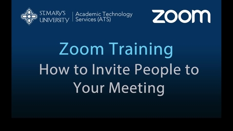 Thumbnail for Zoom — How to Invite People to Your Meeting