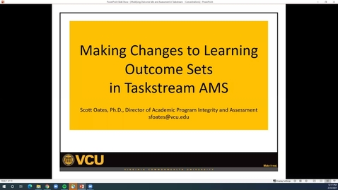 Thumbnail for entry How to Make Changes to Outcome Sets in Taskstream-AMS 