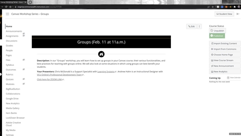 Thumbnail for entry Canvas Workshop Series - Groups