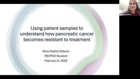 Thumbnail for Using patient samples to understand why pancreatic cancer becomes resistant to treatment with Nina Dashti-Gibson