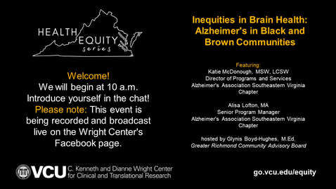 Thumbnail for entry Brain Health Alzheimer's in Black and Brown Communities