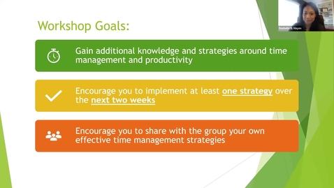 Thumbnail for entry Finding your daily flow- the what, when, and how of time management and productivity as a researcher  w/ Dr. Rashelle Hayes
