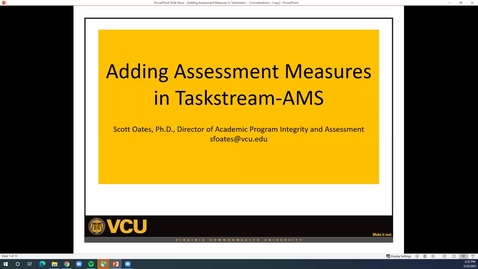 Thumbnail for How to Add Assessment Measures in Taskstream-AMS