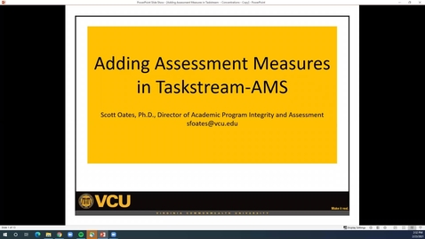 Thumbnail for entry How to Add Assessment Measures in Taskstream-AMS