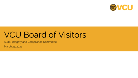 Thumbnail for entry Board of Visitors Audit, Integrity and Compliance Committee Meeting