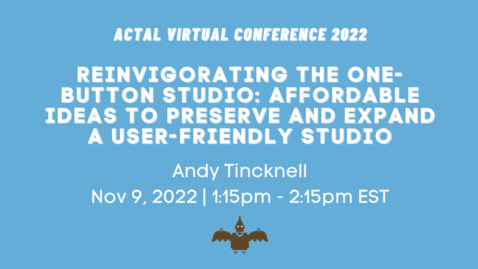 Thumbnail for [ACTAL22] Reinvigorating the One-Button Studio: Affordable Ideas to Preserve and Expand a User-Friendly Studio
