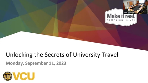 Thumbnail for entry LAGO Team Meeting - 9/11/2023 - Training: Unlocking the Secrets of University Travel with Dr. Chad Krouse