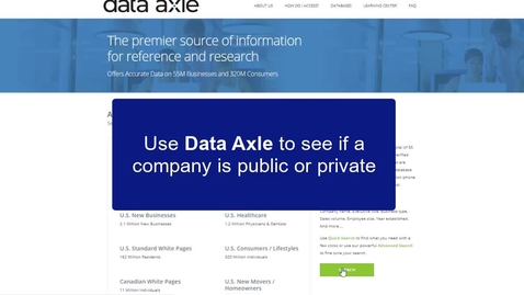 Thumbnail for entry Data-Axle: Lookup a US company