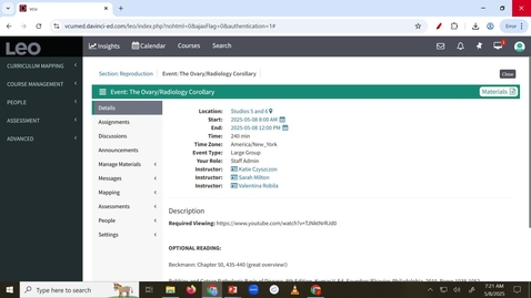 Thumbnail for 250508 - M1 - REP - 8am -  The Ovary/Radiology Corollary  -  Milton + Czyszczon + Robila