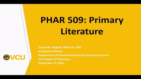 Thumbnail for PHAR 509 - Drug Information/Intro to Pharmacy