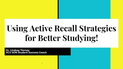 Thumbnail for entry Using Active Recall Strategies for Better Studying!