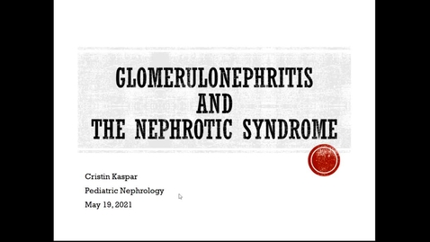 Thumbnail for entry Glomerulonephritis and Nephrotic Syndrome  - May 19th 2021, 2:42:28 pm