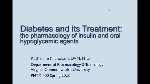 Thumbnail for entry PHTX 400 Lecture 23 Diabetes Treatment_S2023