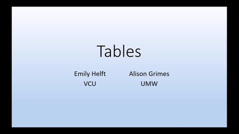Thumbnail for Tables