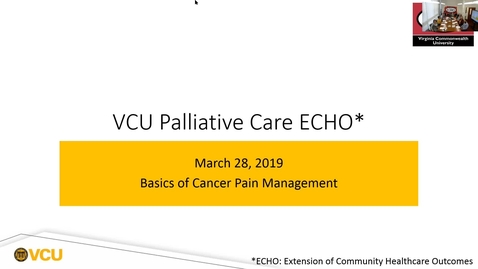 Thumbnail for entry Palliative ECHO: Cancer Pain Management (Mar. 2019)